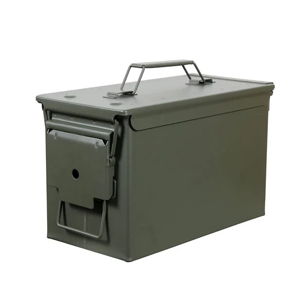 M2A1 .50 Cal Metal Ammo Box Alat Box Pikeun moro, shooting, ker