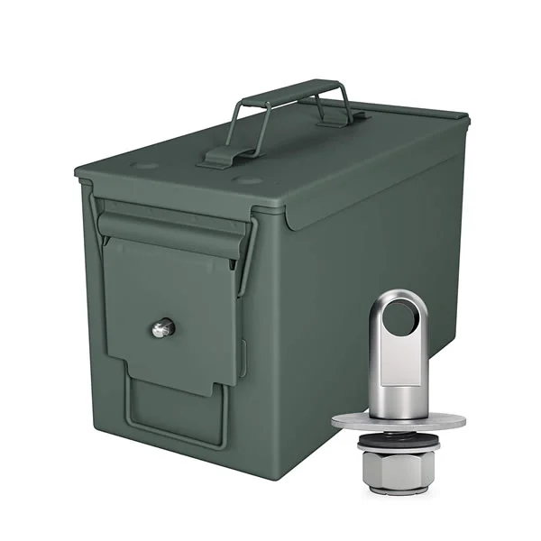 Naka-lock na M2A1 50 Cal Metal Ammo Box Tool Box na May Locking Hardware Kit