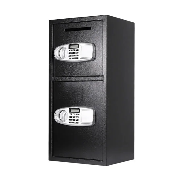 Varnostni sefi za digitalne depozite z dvojnimi vrati, tipkovnico in tipkami za ročno preglasitev DS77BM