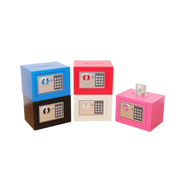 Depository Mini Size Colorful Electronic Security Steel Safe With Coin Bill Slot For Home Office Safety C17AC-D