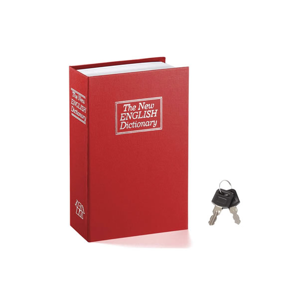 Medium Size Hidden Book Safes with key lock, Diversion Dictionary Mini Lock Box B24K