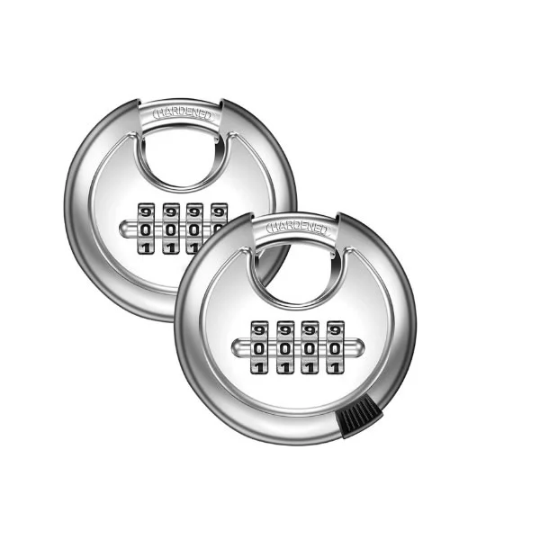 70mm Stainless Steel Disc Round Padlock yokhala ndi Combination Lock LD70C