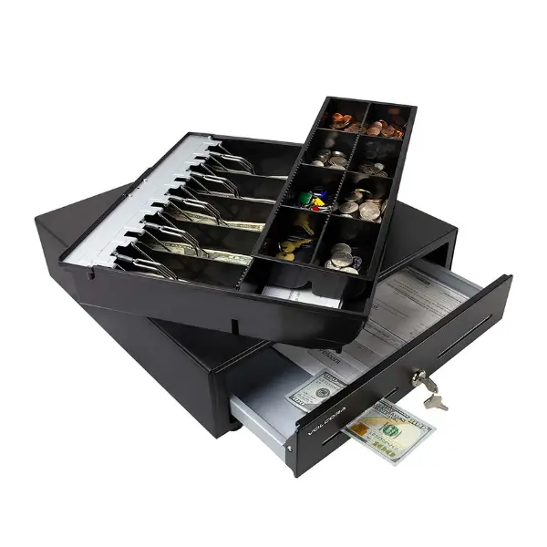 16 '' Metal Cash Drawer ho an'ny POS miaraka amin'ny 5 Bill 8 Coin Removable Cash Tray CD-410B