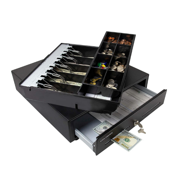 16'' Metal Cash Drawer for POS with 5 Bill 8 Coin Removable Cash Tray CD-410B