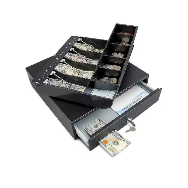 13'' Mini Metal Cash Drawer for POS with 4 Bill 5 Coin Removable Cash Tray CD-335B