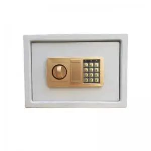 White golden color digital money safe electronic vault box with reset codes