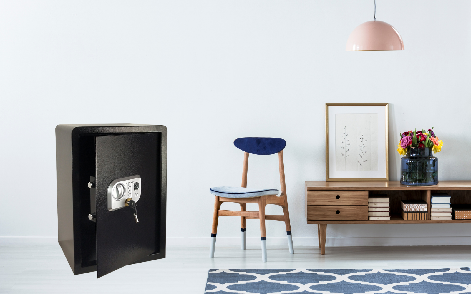 Extra Large Size Electronic Safe with Fingerprint Lock or Biometric Entry Digital for Home Office Safety F50DW