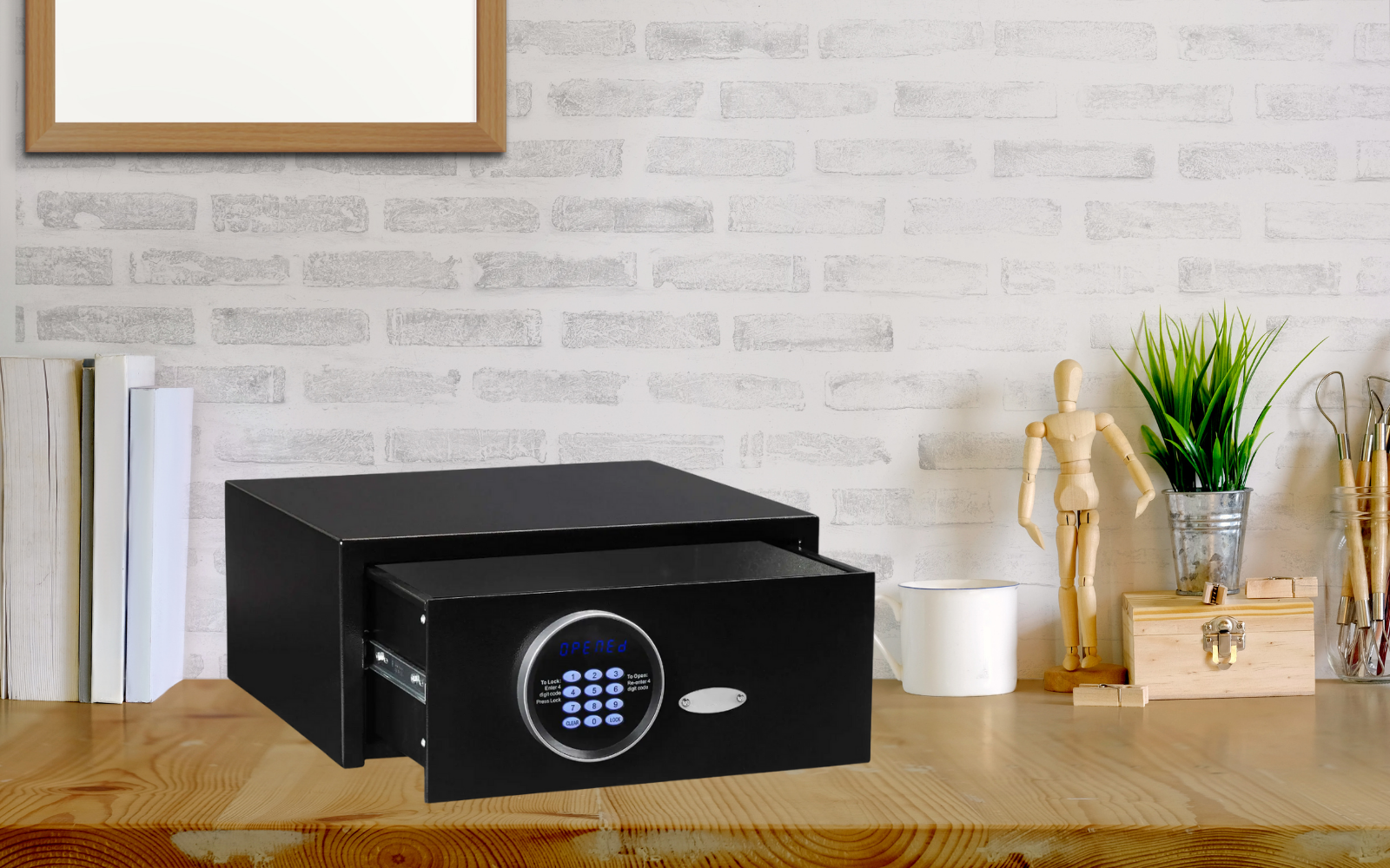 15'' Front Opening Laptop Size Hotel Guest Room Drawer Safes, Steel Security with Hotel-Style Digital Lock