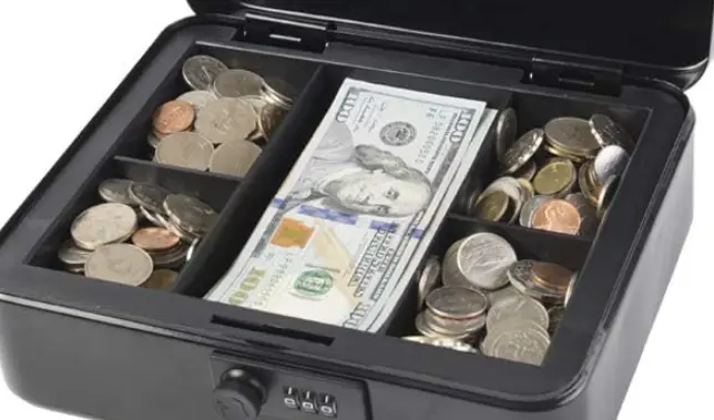 Small Size Cash Box with Removable Money Tray, Money Safe Box with Combination Lock C200-C 