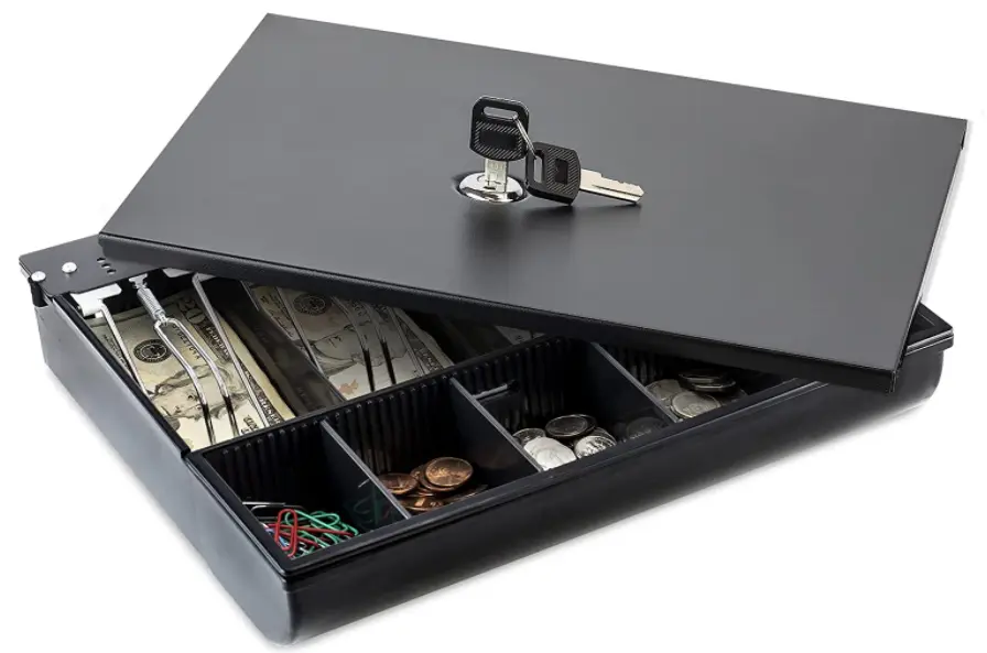 16'' Metal Cash Drawer for POS with 4 Bill 8 Coin Removable Cash Tray CD-410A