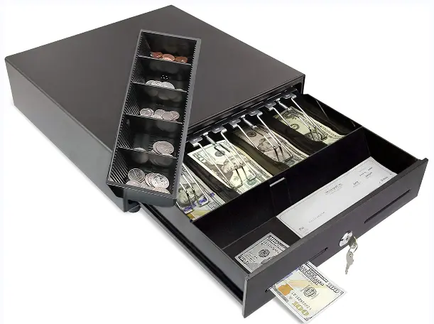 13'' Mini Entry Level Metal Cash Drawer for POS with 5 Bill 5 Coin Removable Coin Tray CD-335A